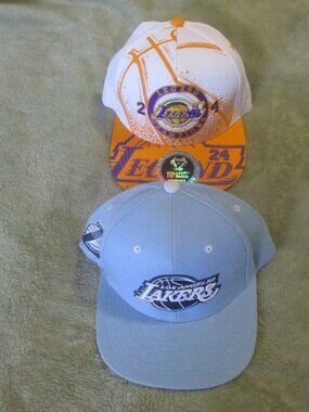 2 Los Angeles Lakers Ball Caps Mitchell Ness & Top Level #24 Like New